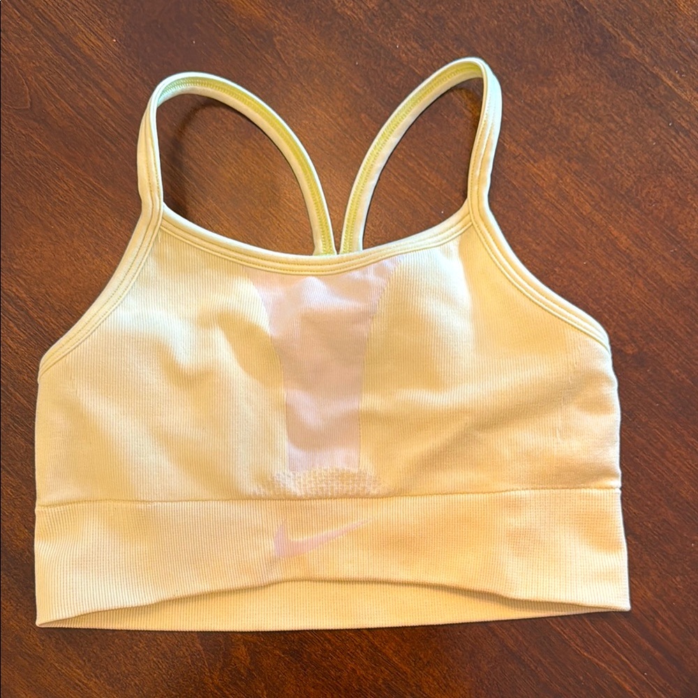 Girls Large Youth Nike Light Yellow Sports Bra
